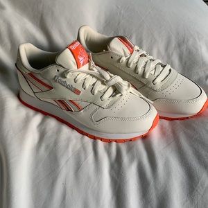 Reebok classics, salmon orange trim, brand new.